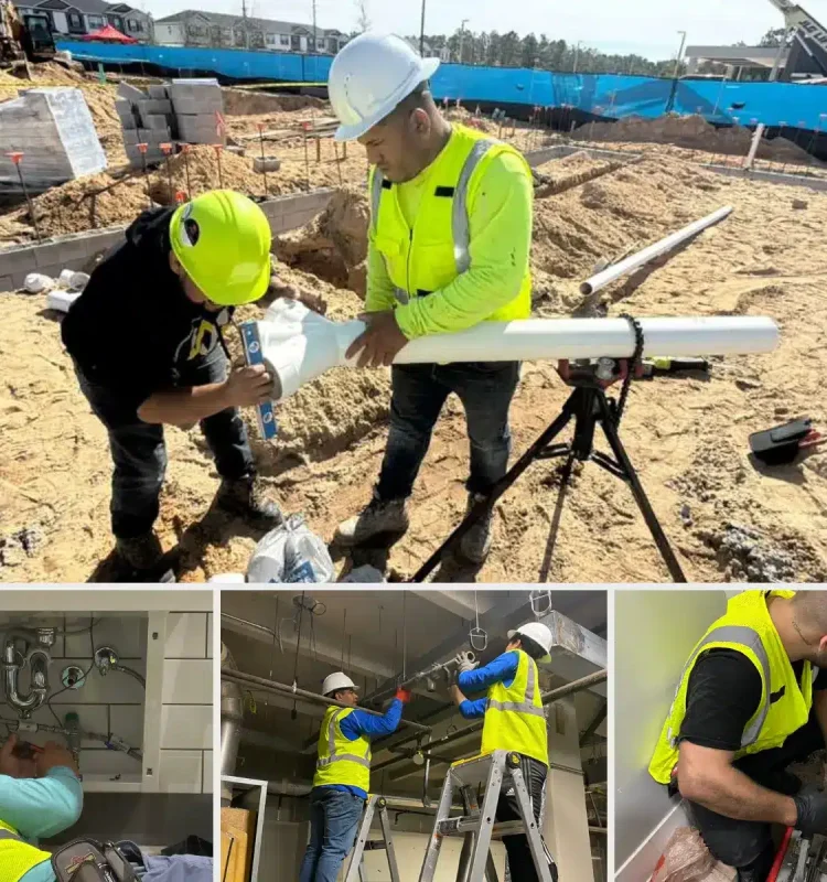 AM Florida Builders team conducting a variety of plumbing services across Central and South Florida.